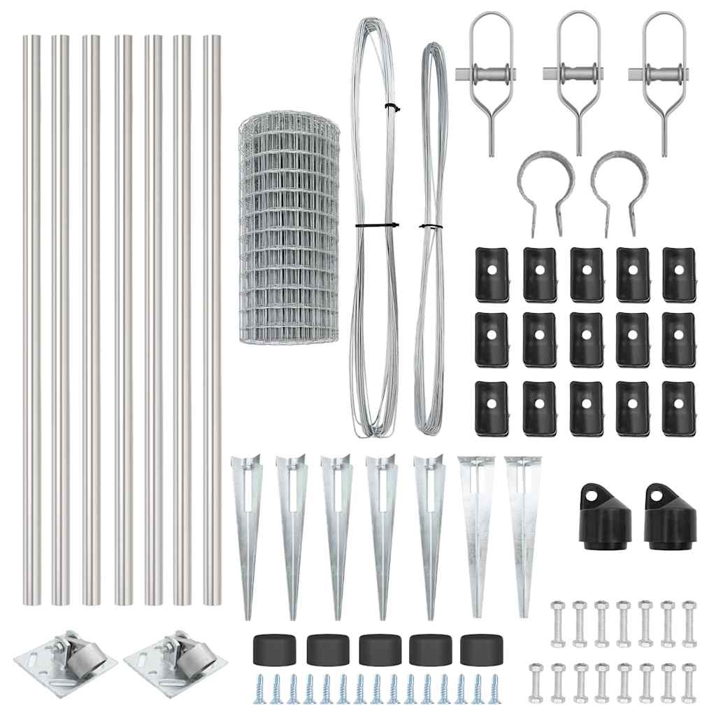 vidaXL Ευρωπαϊκός Φράχτης με 7 Σφήνες 0.8x10 μ Γαλβανισμένος Χάλυβας