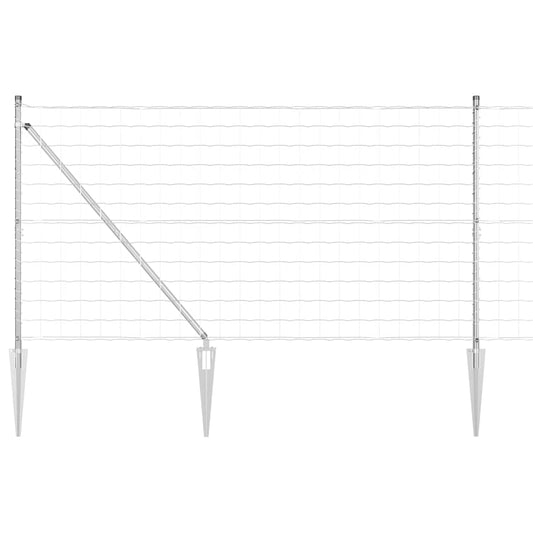 vidaXL Ευρωπαϊκός Φράχτης με 7 Σφηνοειδείς Πόλους 1.4x10 μ Γαλβανισμένος Χάλυβας