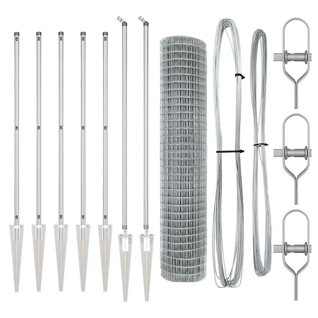 vidaXL Euro Fence με 7 Στηρίγματα 1.6x10 μ Γαλβανισμένο Ατσάλι