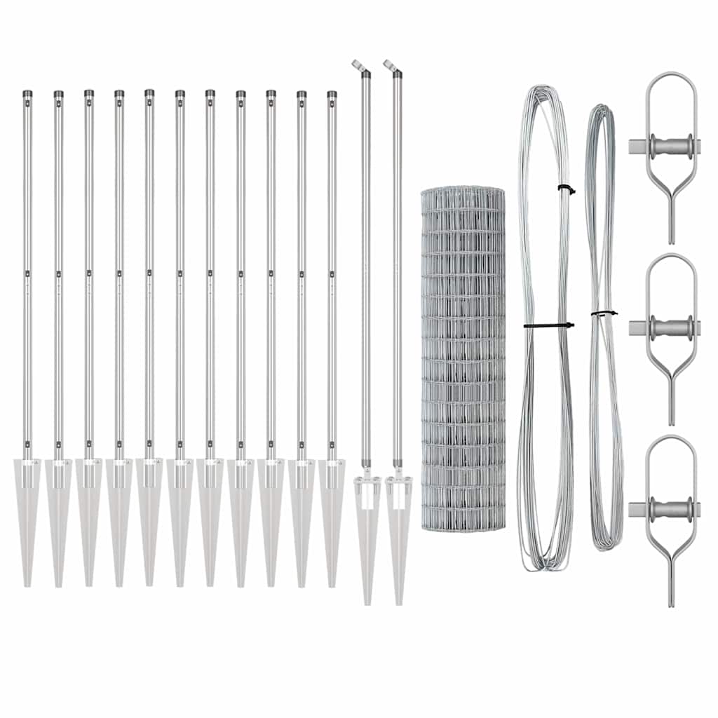 vidaXL Ευρωπαϊκός φράκτης με 13 ακίδες 1.2x25 μ. Γαλβανισμένος σίδηρος