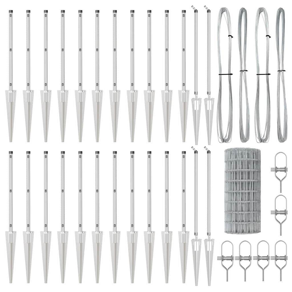 vidaXL Euro Fence με 13 Άγκυρες 0.4x50 m Γαλβανισμένο Ατσάλι