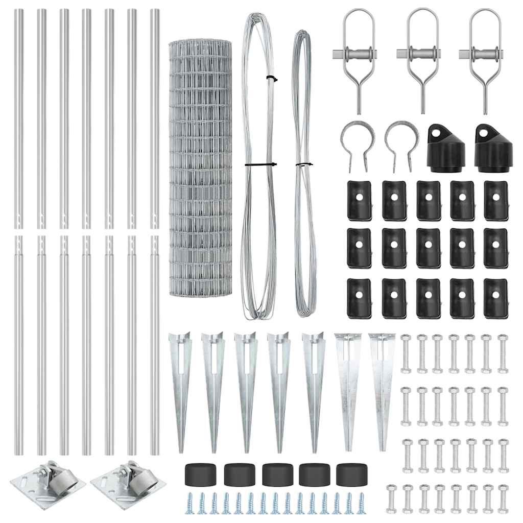 vidaXL Euro Fence με 7 Στερεωτικές Σφήνες 1.4x10 μ Γαλβανισμένος Χάλυβας