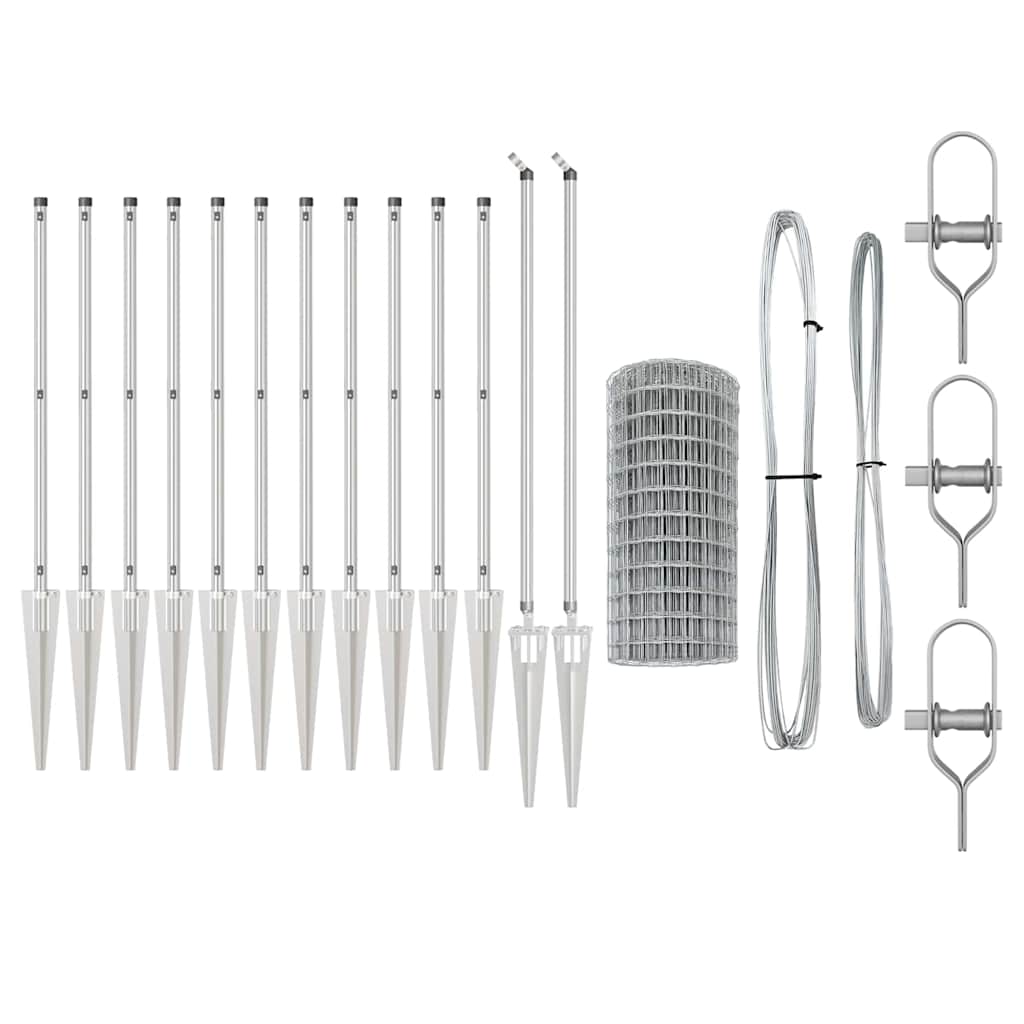 vidaXL Euro Fence με 13 στήλες στήριξης 0.4x25 μ γαλβανισμένος χάλυβας