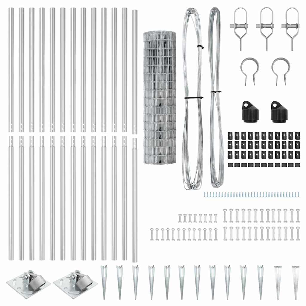 vidaXL Euro Fence με 13 αιχμηρούς πόλους 1.2x25 μ γαλβανισμένο ατσάλι