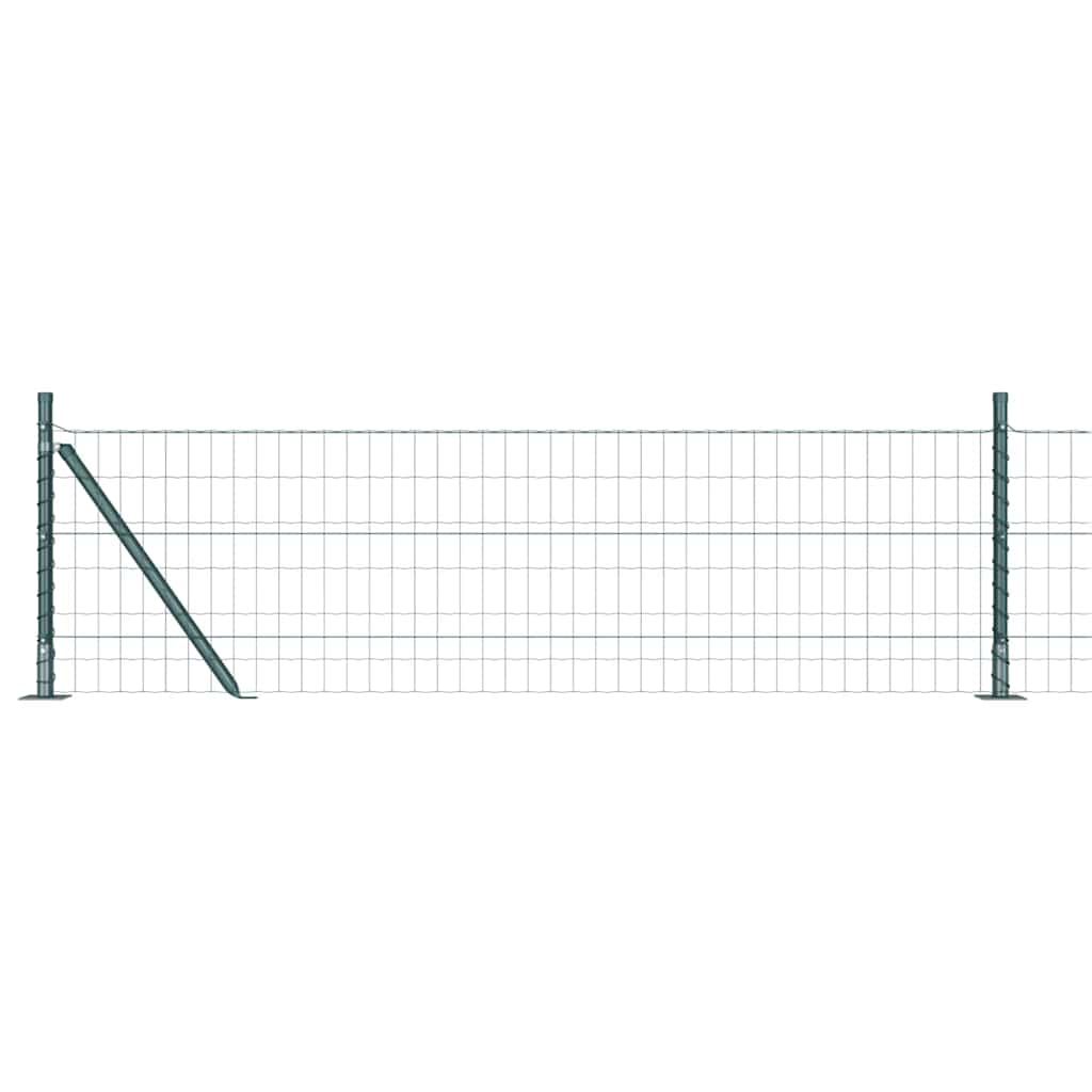 vidaXL Euro Fence με 7 Φλαντζωτούς Πόλους 0.4x10 μ Γαλβανισμένος Χάλυβας