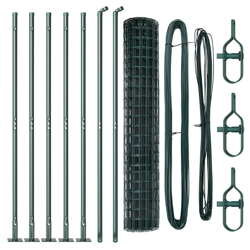 vidaXL Euro Fence με 7 ανυψωμένα πόδια 1.5x10 μ Γαλβανισμένος χάλυβας