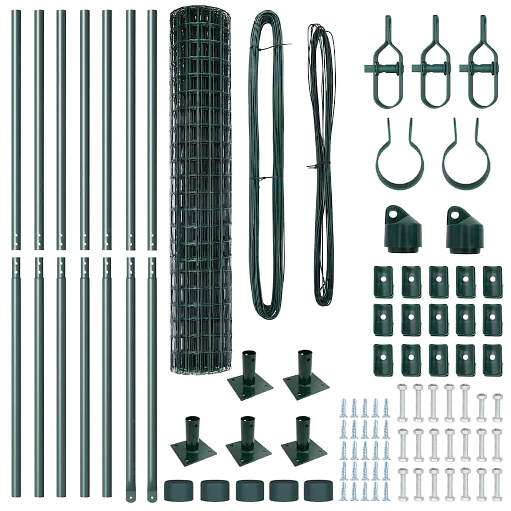 vidaXL Euro Fence με 7 φλαντζοποιημένα πόδια 1.6x10 μ Γαλβανισμένος χάλυβας