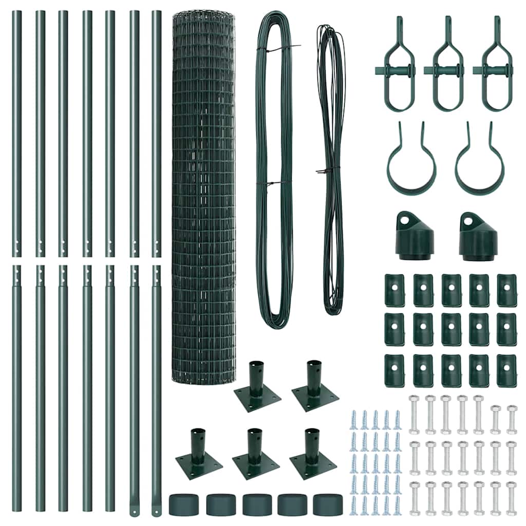 vidaXL Ευρωπαϊκός Φράχτης με 7 Στηρίγματα 1,5x10 μ Γαλβανισμένος Χάλυβας