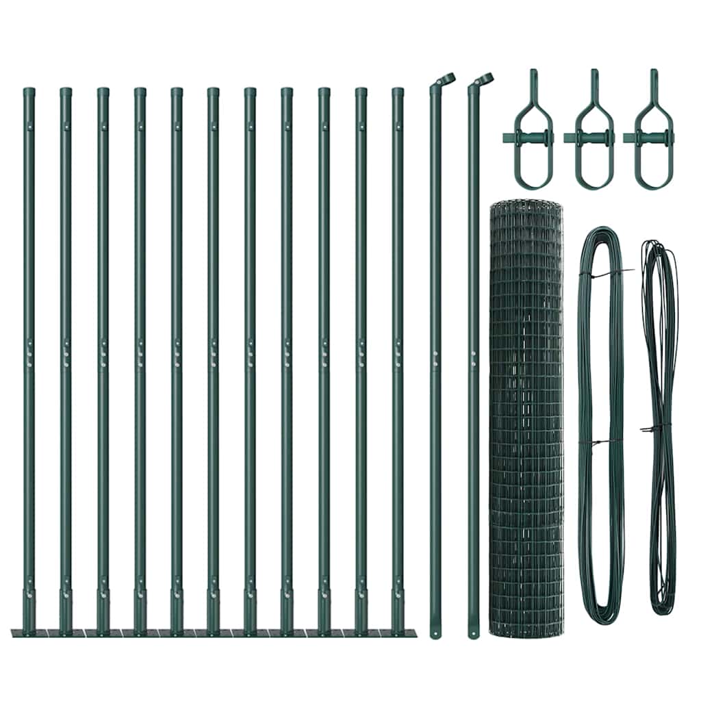 vidaXL Euro Fence με 13 Σωρούς Φλάντζας 1.2x25 μ Γαλβανισμένο Ατσάλι