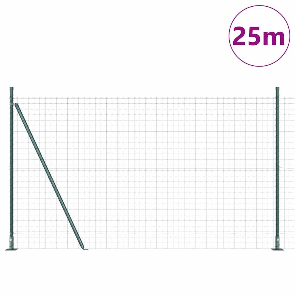 vidaXL Euro Fence με 13 Σωρούς Φλάντζας 1.2x25 μ Γαλβανισμένο Ατσάλι
