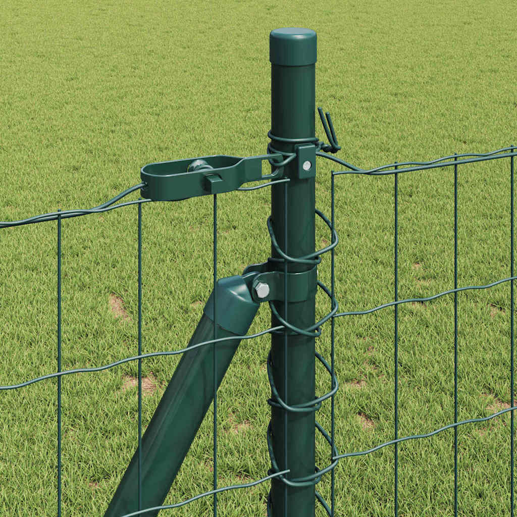 vidaXL Euro Fence με 13 Φλατζωτά Πόστα 1x25 μ Γαλβανισμένο Ατσάλι