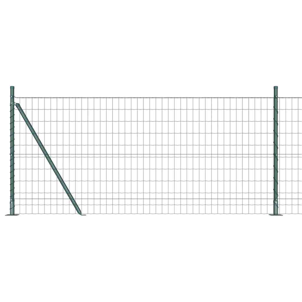 vidaXL Euro Fence με 13 Φλατζωτά Πόστα 1x25 μ Γαλβανισμένο Ατσάλι