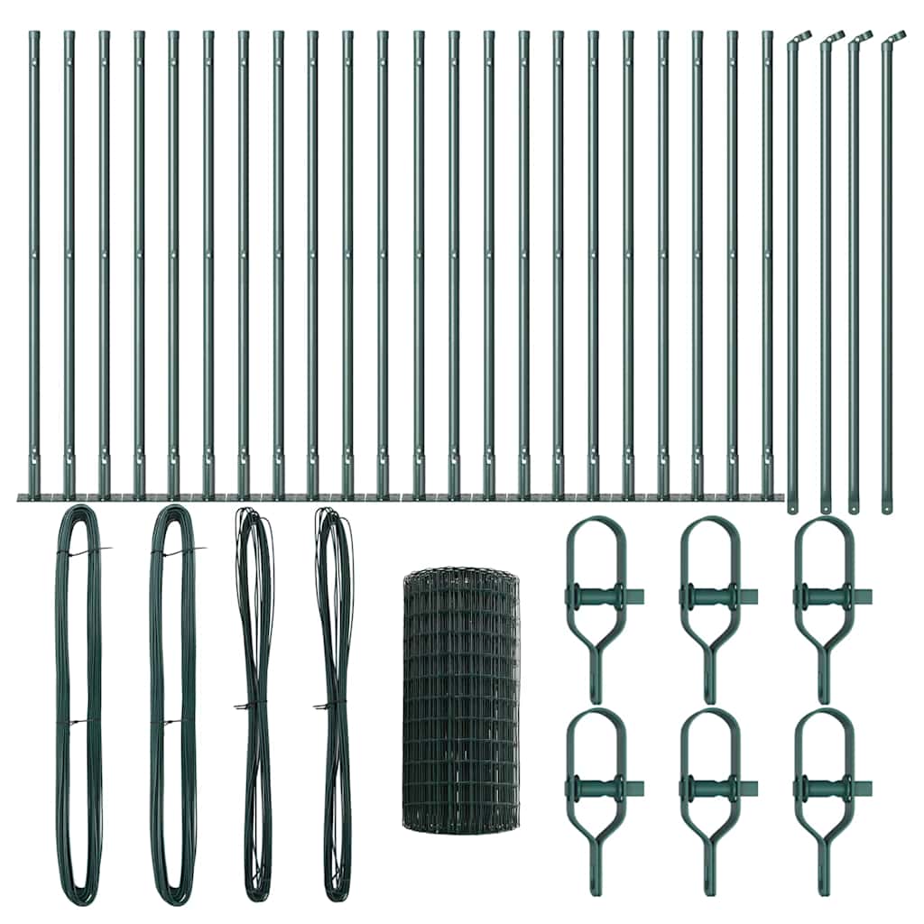 vidaXL φράχτης Euro με 13 Λαβές Ράβδων 0.4x50 μ Γαλβανισμένο Ατσάλι