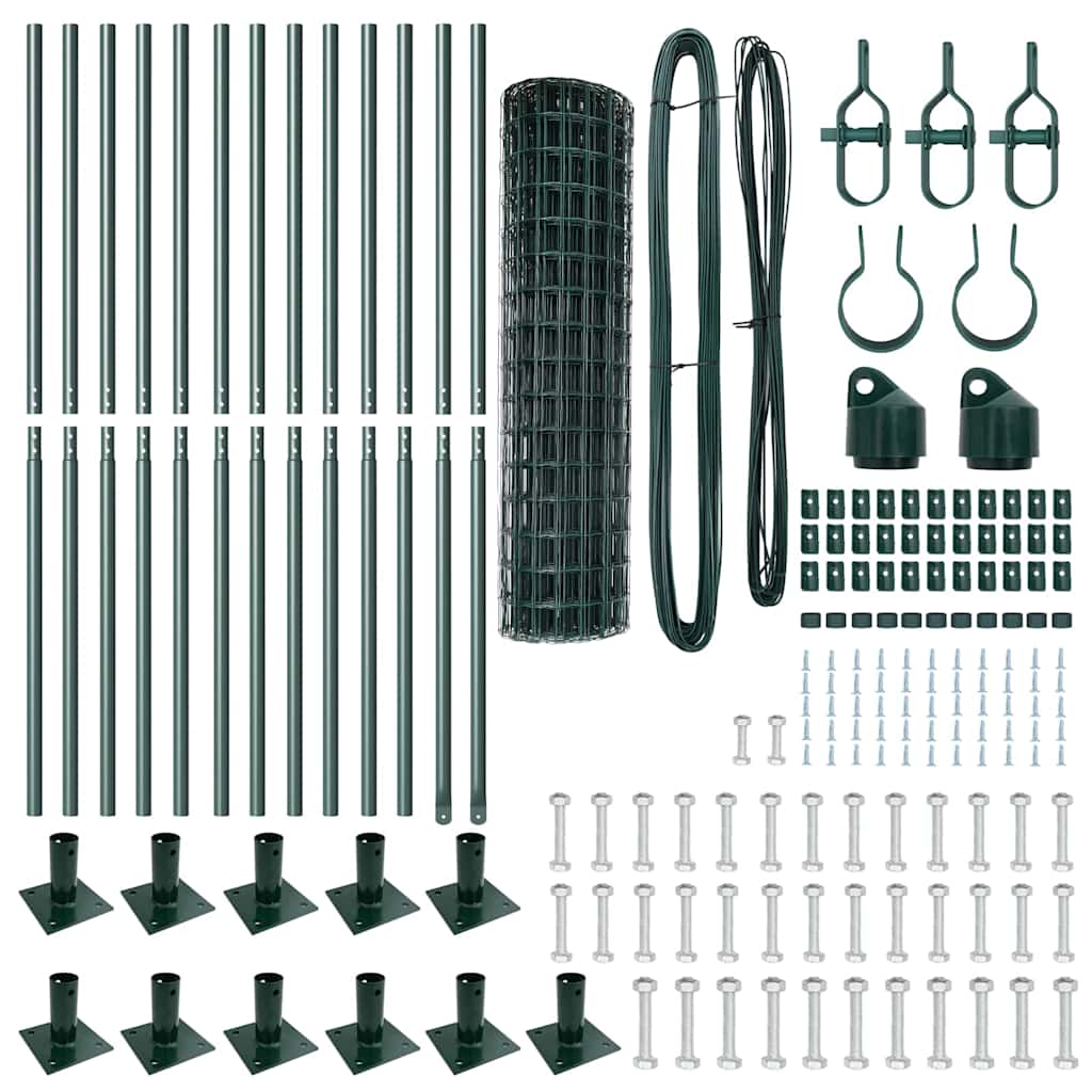 vidaXL Ευρωπαϊκή περίφραξη με 13 φλαντζοποιημένους πόλους 0.8x25 m Γαλβανισμένος χάλυβας