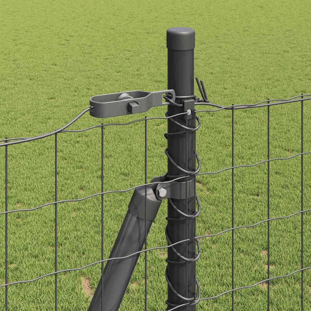 vidaXL Euro Fence με 7 φλαντζωτούς πόλους 1.6x10 μ Γαλβανισμένο ατσάλι