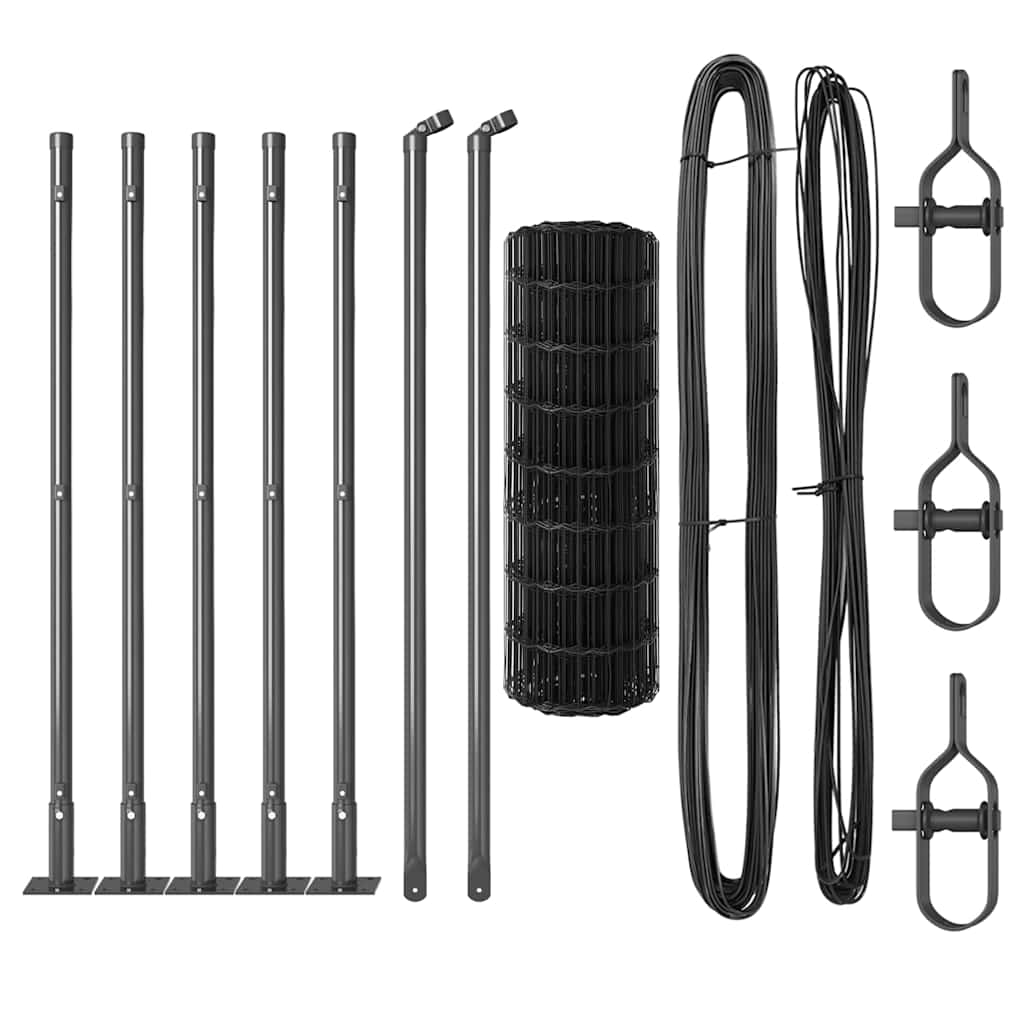 vidaXL Euro Fence με 7 Στενούς Πότσες 0.4x10 μ Γαλβανισμένος Χάλυβας