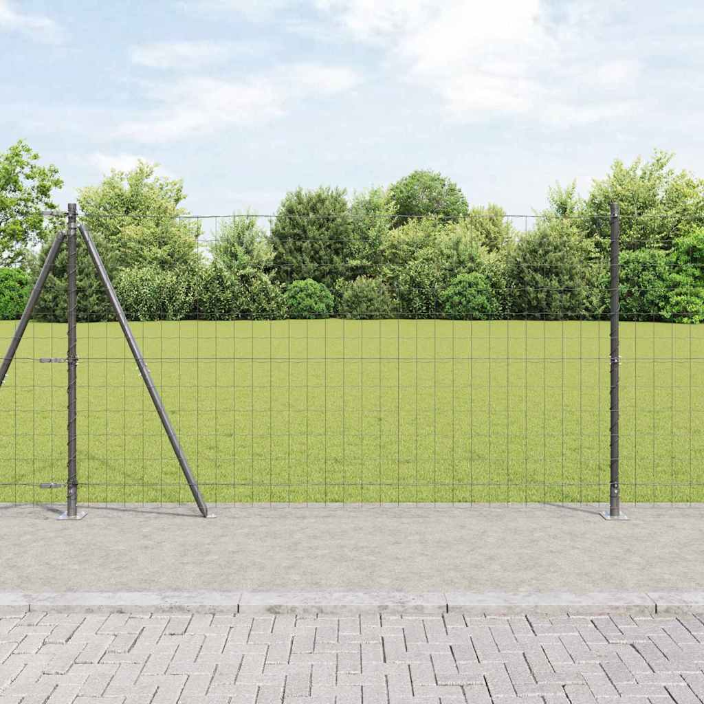 vidaXL Euro Fence με 7 φλάντζες 1.2x10 μ Γαλαβανισμένος χάλυβας