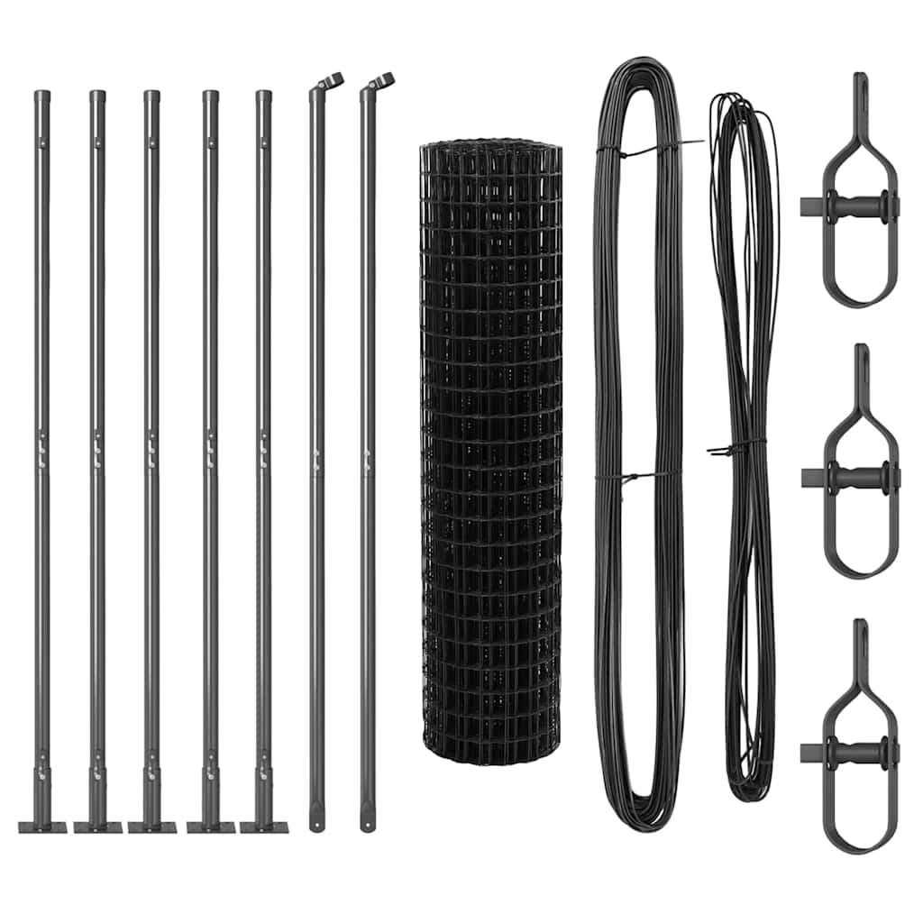 vidaXL Euro Fence με 7 Στηρίγματα 1x10 μ Γαλβανισμένο Χάλυβα