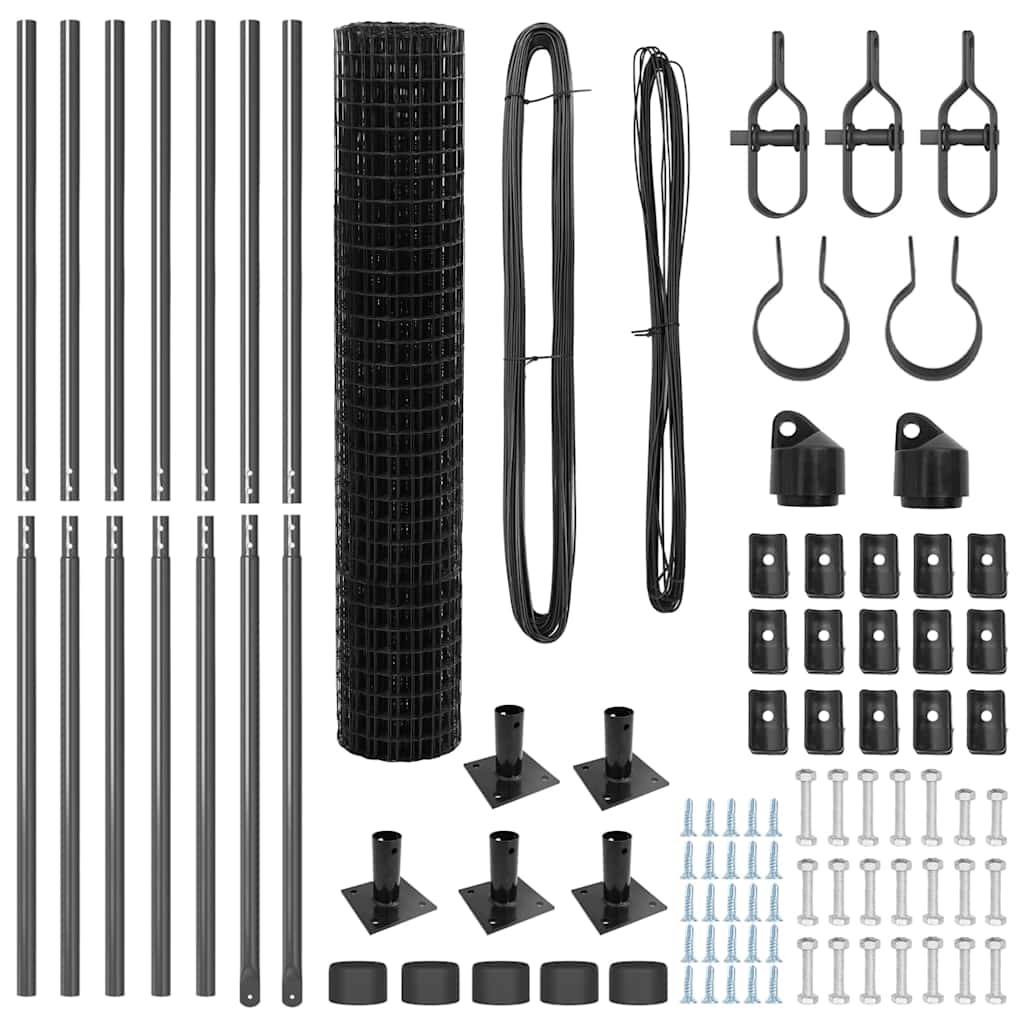 VidaXL Euro Φράχτης με 7 Ντούγκλες 1.4x10 μ Γαλβανισμένου Χάλυβα