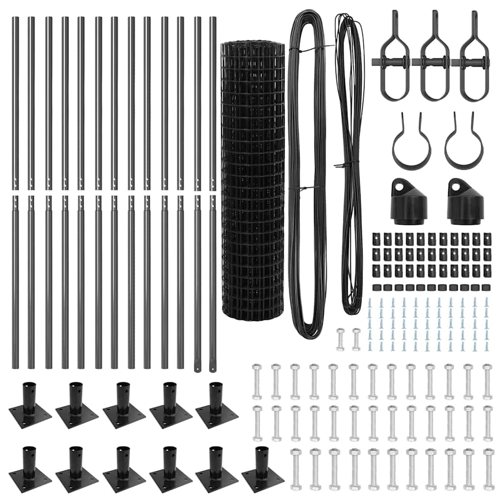 vidaXL Ευρωπαϊκή Περίφραξη με 13 Πόστα 1x25 m Γαλβανισμένο Ατσάλι