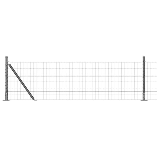 vidaXL Euro Fence με 13 Φλαντζωτά Στηρίγματα 0.4x25 μ Γαλβανισμένος Χάλυβας