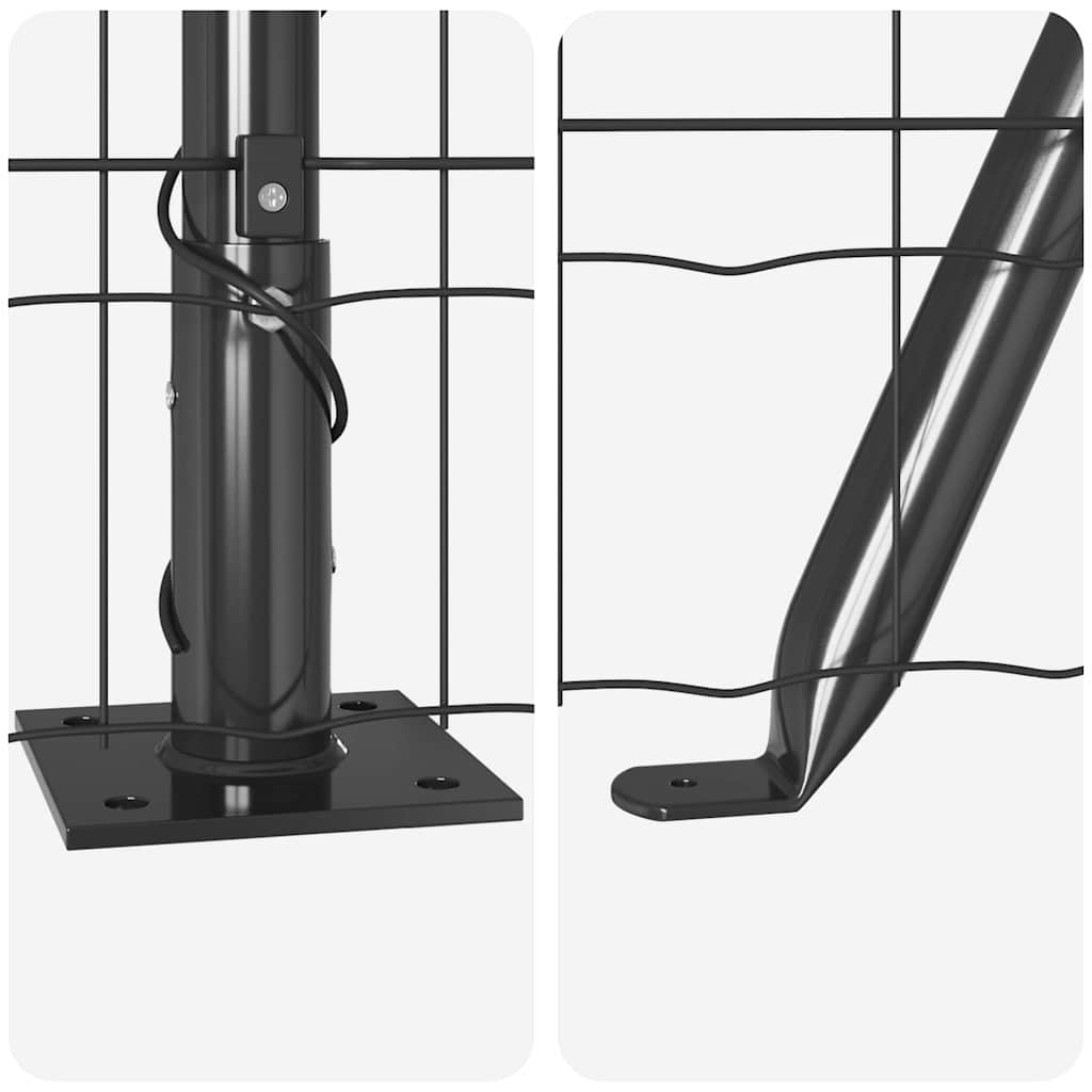 vidaXL Τεντώτο με στήριγμα Γκρι 0,4 x 25 μ Χάλυβας και PVC