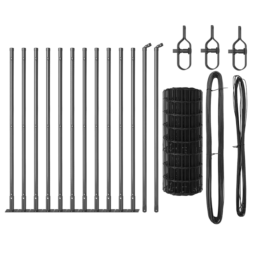 vidaXL Ευρωπαϊκός Φράκτης με 13 Φλάντζες 0.4x25 μ Γαλβανισμένος Χάλυβας