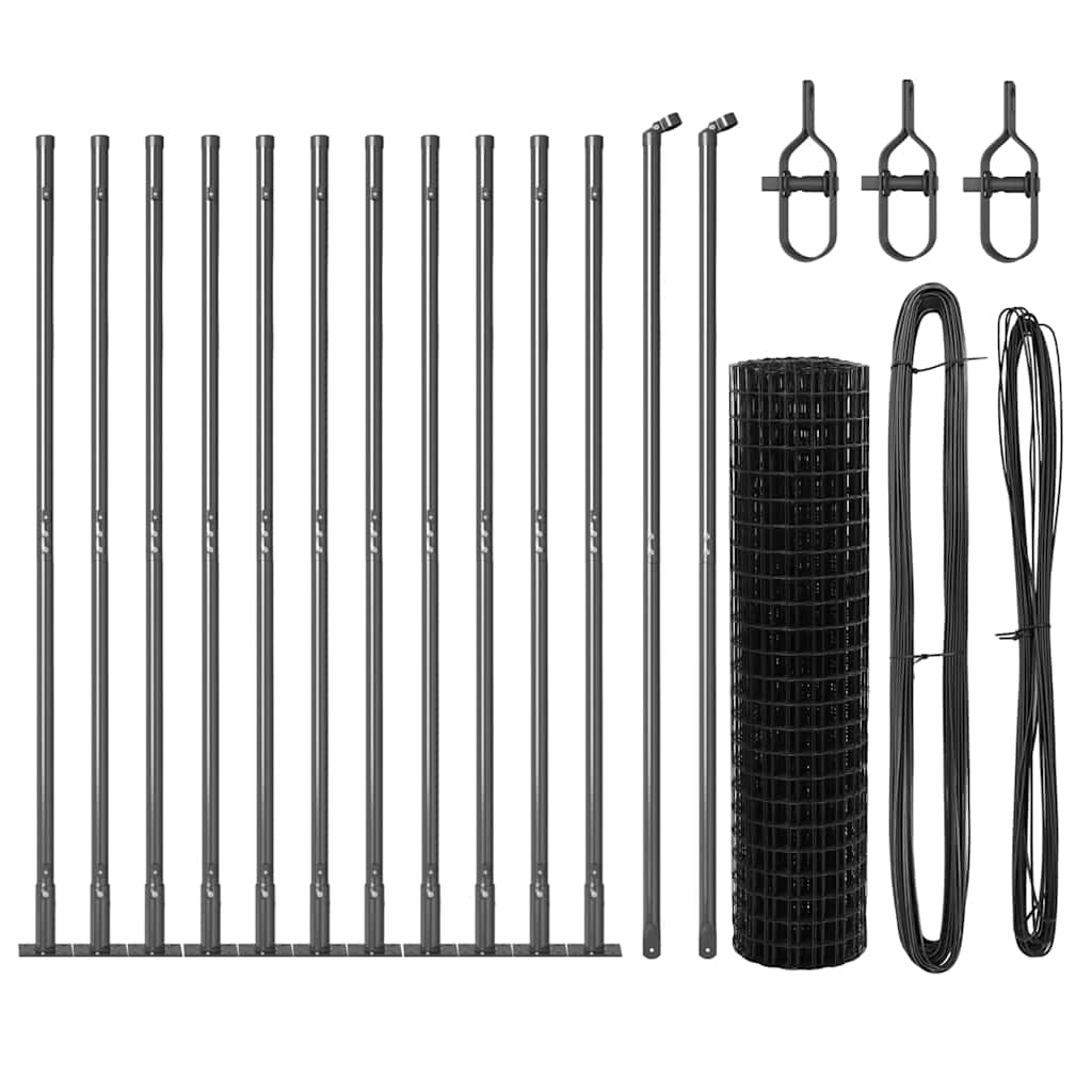 vidaXL Euro Fence με 13 Πόλους Έδρασης 1.2x25 μ Γαλβανισμένο Μέταλλο