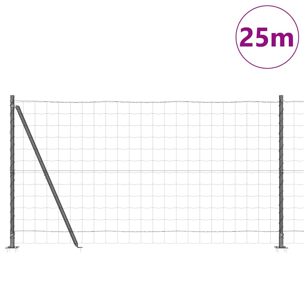 vidaXL Euro Fence με 13 Πόλους Έδρασης 1.2x25 μ Γαλβανισμένο Μέταλλο