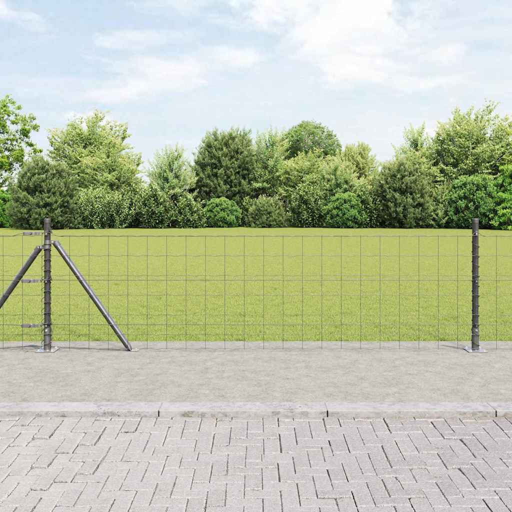 vidaXL Euro Fence με 13 Σταυρωμένες Κολώνες 0.4x50 m Γαλβανισμένος Χάλυβας
