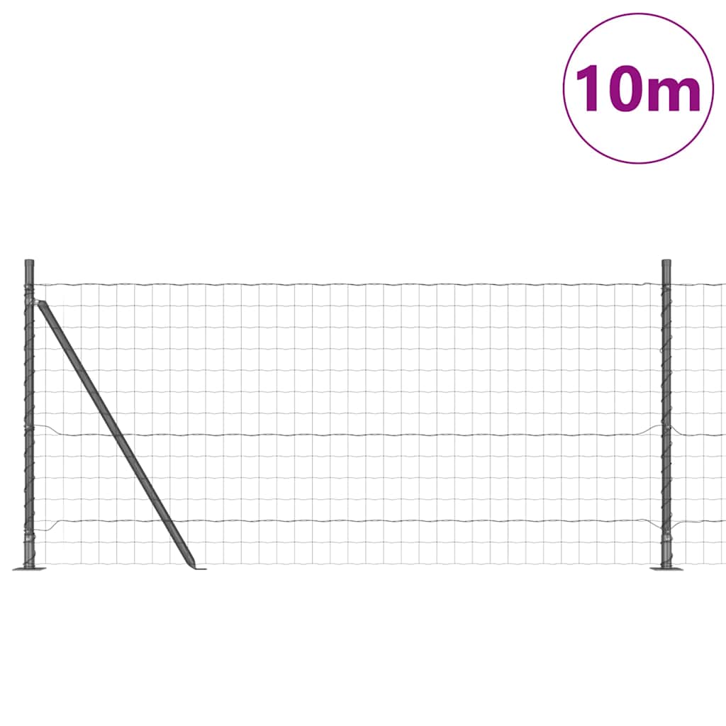 vidaXL Euro Fence με 7 Φλάντζες 1x10 μ Γαλβανισμένος Χάλυβας