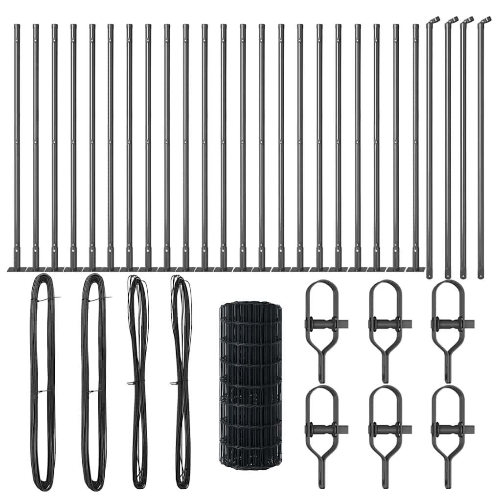 vidaXL Ευρωπαϊκό Φράχτη με 13 φλαντζωτούς πόδες 0.6x50 μ από γαλβανισμένο χάλυβα