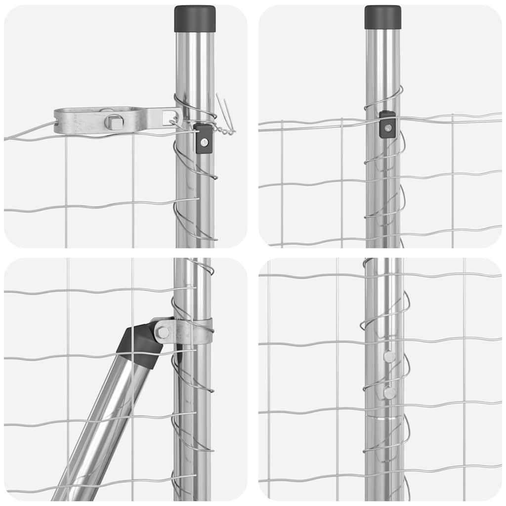 vidaXL Euro Fence με 7 Γωνιακούς Πόλους 1.4x10 μ Γαλβανισμένος Χάλυβας
