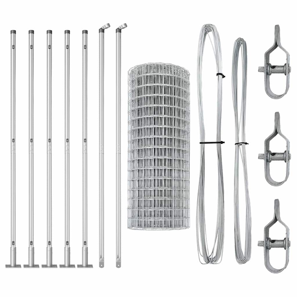 vidaXL Euro Fence με 7 Γωνιακούς Πόλους 1.4x10 μ Γαλβανισμένος Χάλυβας