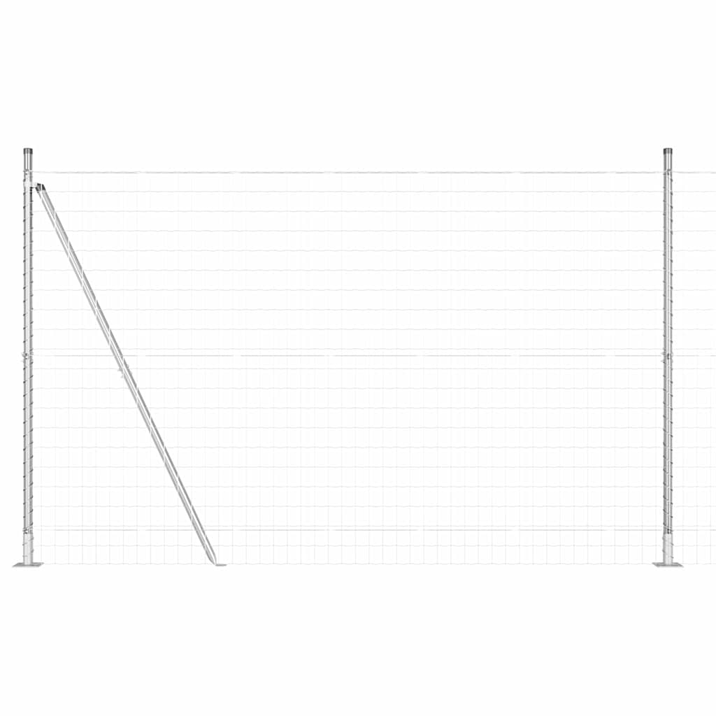 vidaXL περίφραξη Euro με 7 φλαντζωτές βάσεις 1.4x10 μέτρα γαλβανισμένο ατσάλι