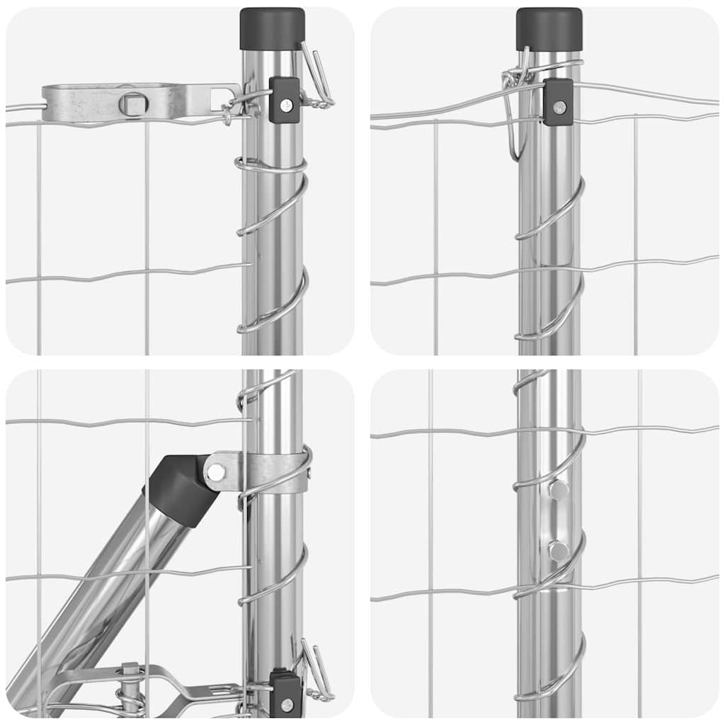 vidaXL Euro Fence με 7 Φλαντζωτούς Πόλους 1.5x10 m Γαλβανισμένος Χάλυβας