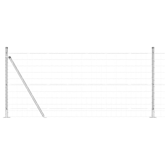 vidaXL Euro Φράχτης με 7 Στερέωση 0.8x10 μ Γαλβανισμένος Χάλυβας