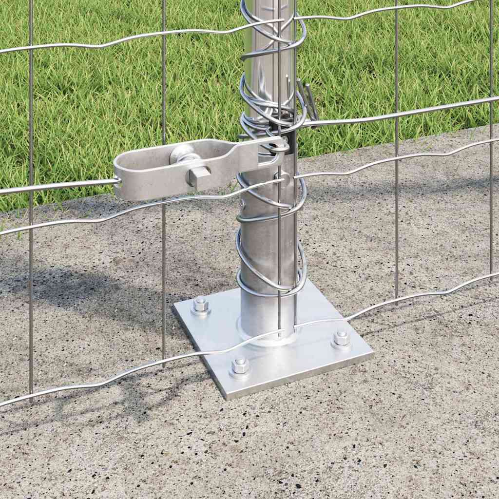 vidaXL Ευρωπαϊκό Κάγκελο με 7 Πόδια με Φλάντζες 1.5x10 μ Γκαλβανισμένο Σίδερο