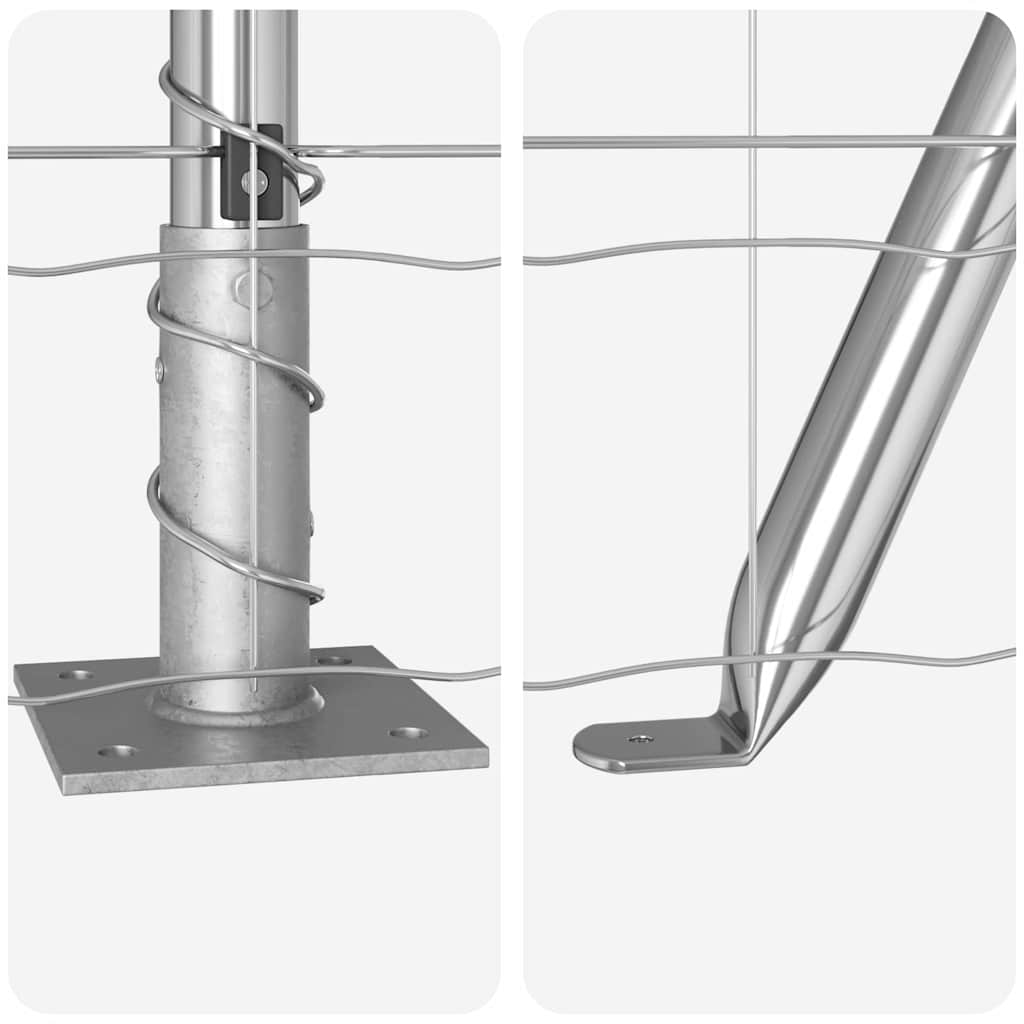 vidaXL Euro Fence με 7 Στηρίγματα με Φλάντζα 1.2x10 μ Γαλβανισμένος Χάλυβας