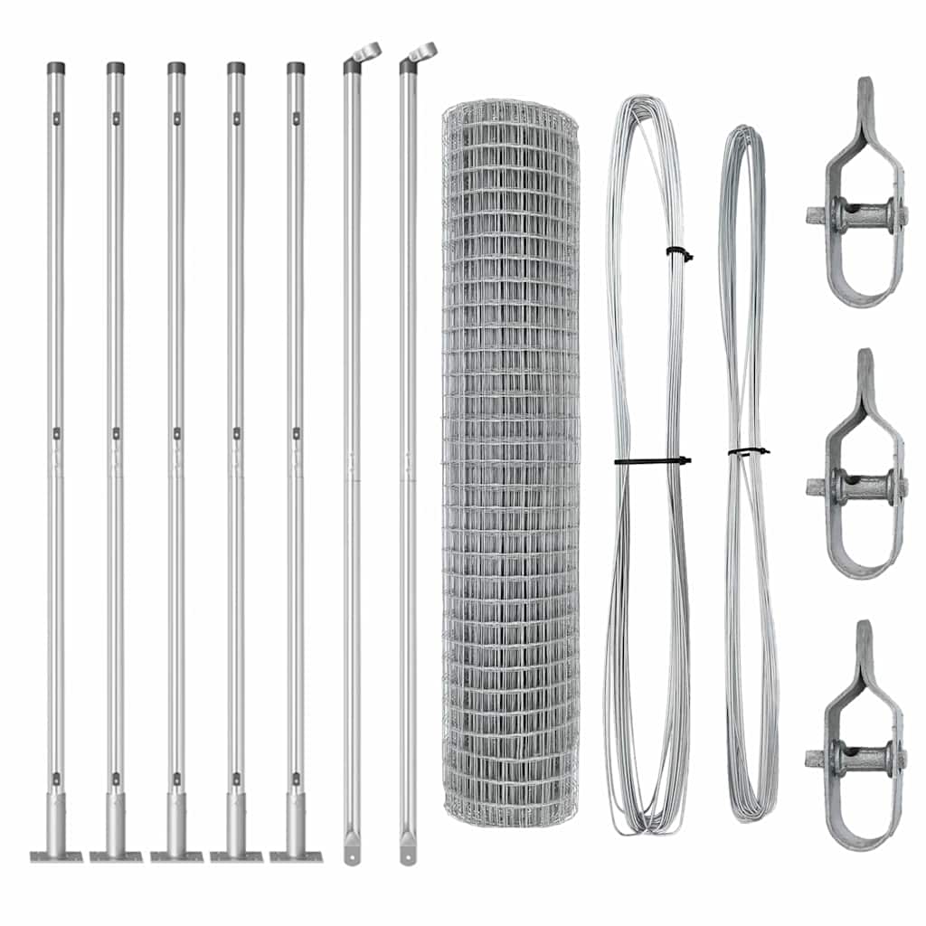 vidaXL Euro Fence με 7 Φλάντζες 1.6x10 μ Γαλβανισμένος Χάλυβας