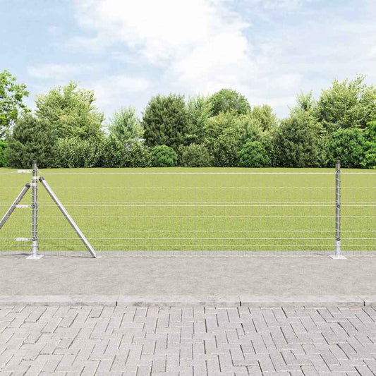 vidaXL Euro Fence με 13 Φλαντζωτούς Πόλους 0.6x25 μ Γαλβανισμένο Ατσάλι