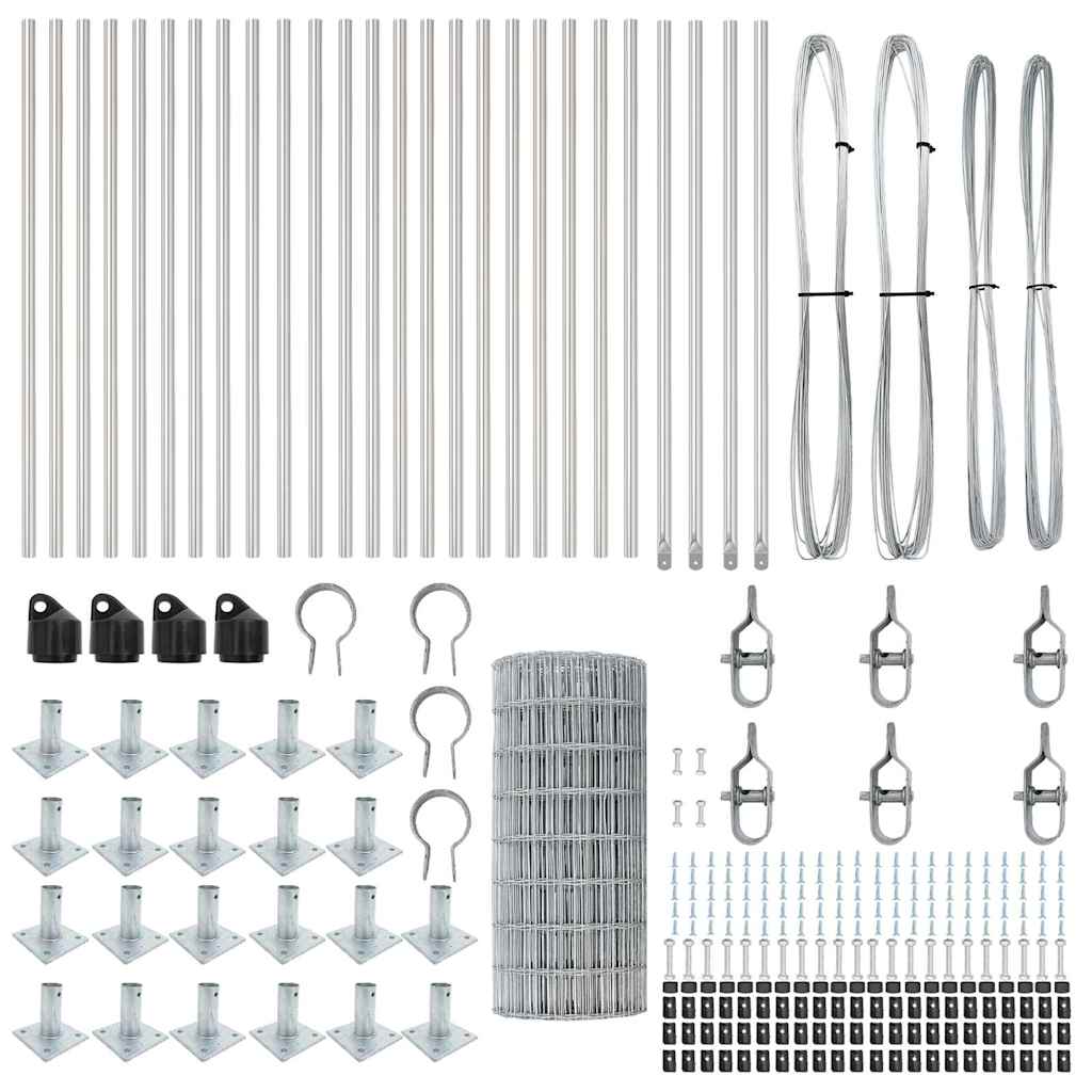 vidaXL Euro Fence με 13 Φλαγγέτες Πόστ 0.4x50 μ Γαλβανισμένος Χάλυβας