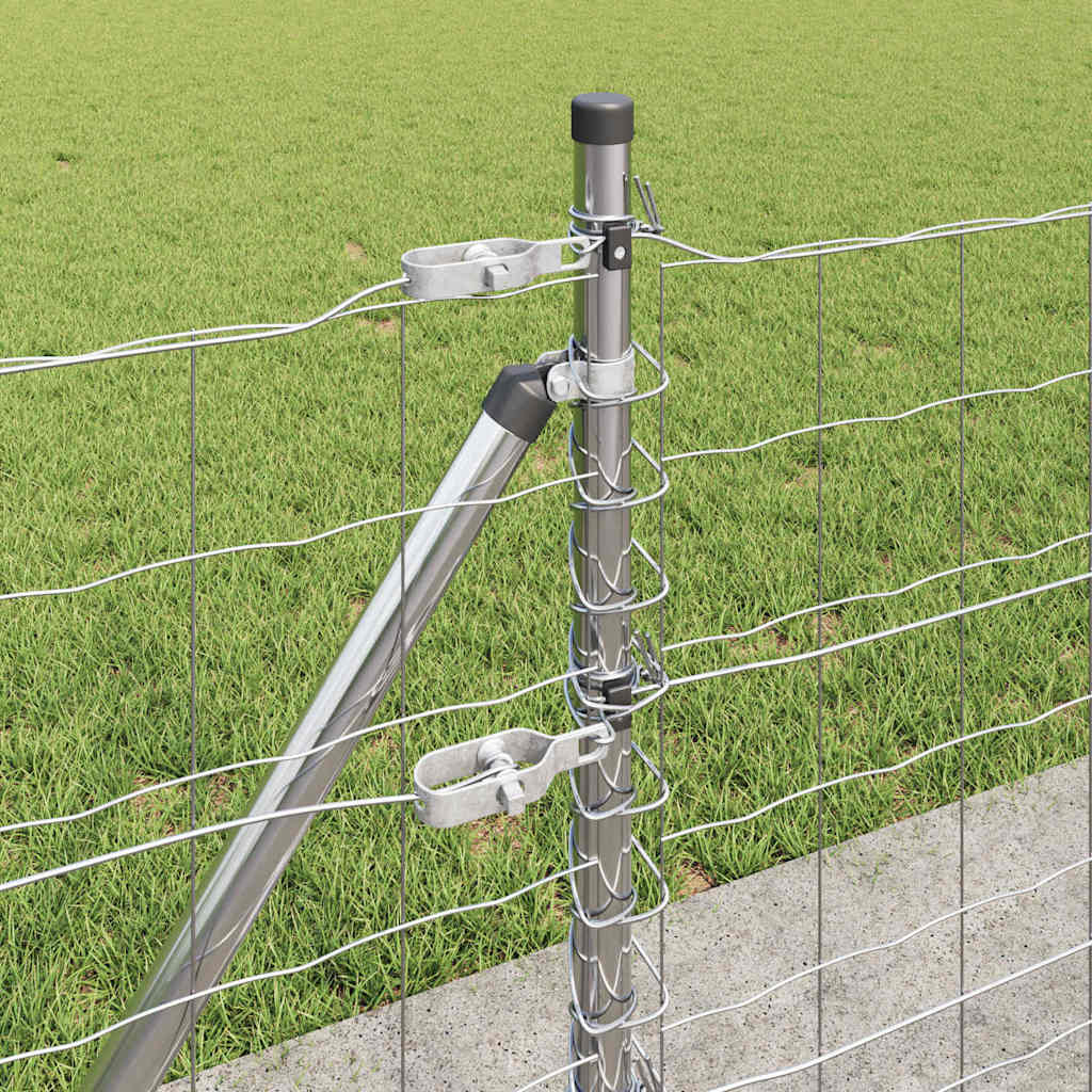 vidaXL Ευρωπαϊκή Περίφραξη με 13 Φλαντζωμένες Στήλες 0.6x50 μ Γαλβανισμένος Χάλυβας