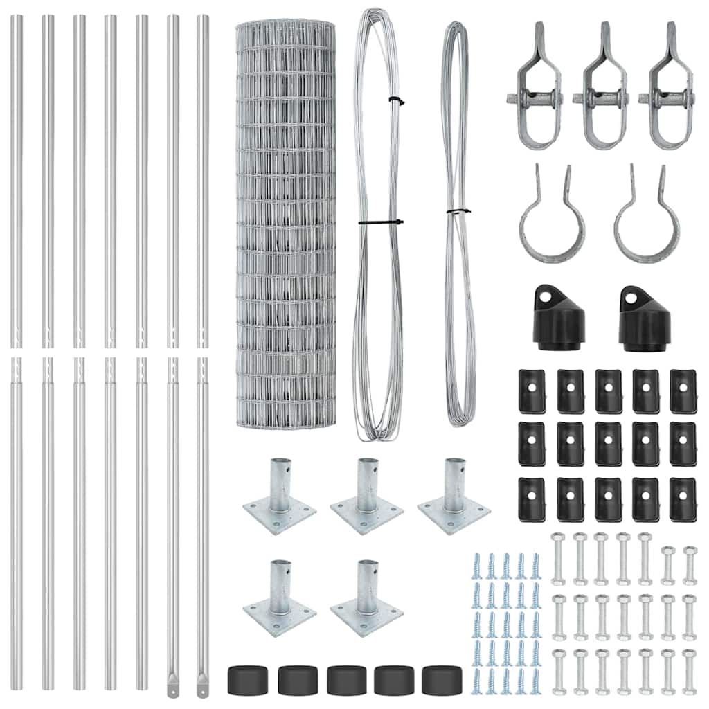 vidaXL Euro Fence με 7 Ειδικές Στήλες 1x10 μ Γαλβανισμένο Ατσάλι