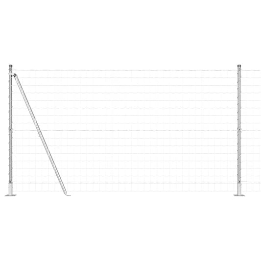 vidaXL Ευρωπαϊκός Φράχτης με 7 Φλαντζωτούς Πόλους 1.2x10 μ Γαλβανισμένο Ατσάλι