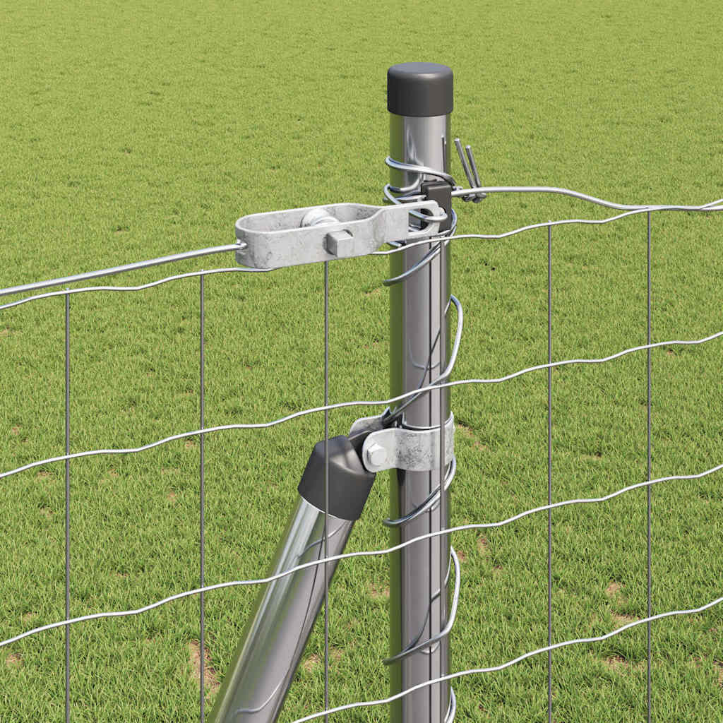 vidaXL Euro Fence με 7 φλαντζωτούς πόλους 1.4x10 μ Γαλβανισμένο ατσάλι