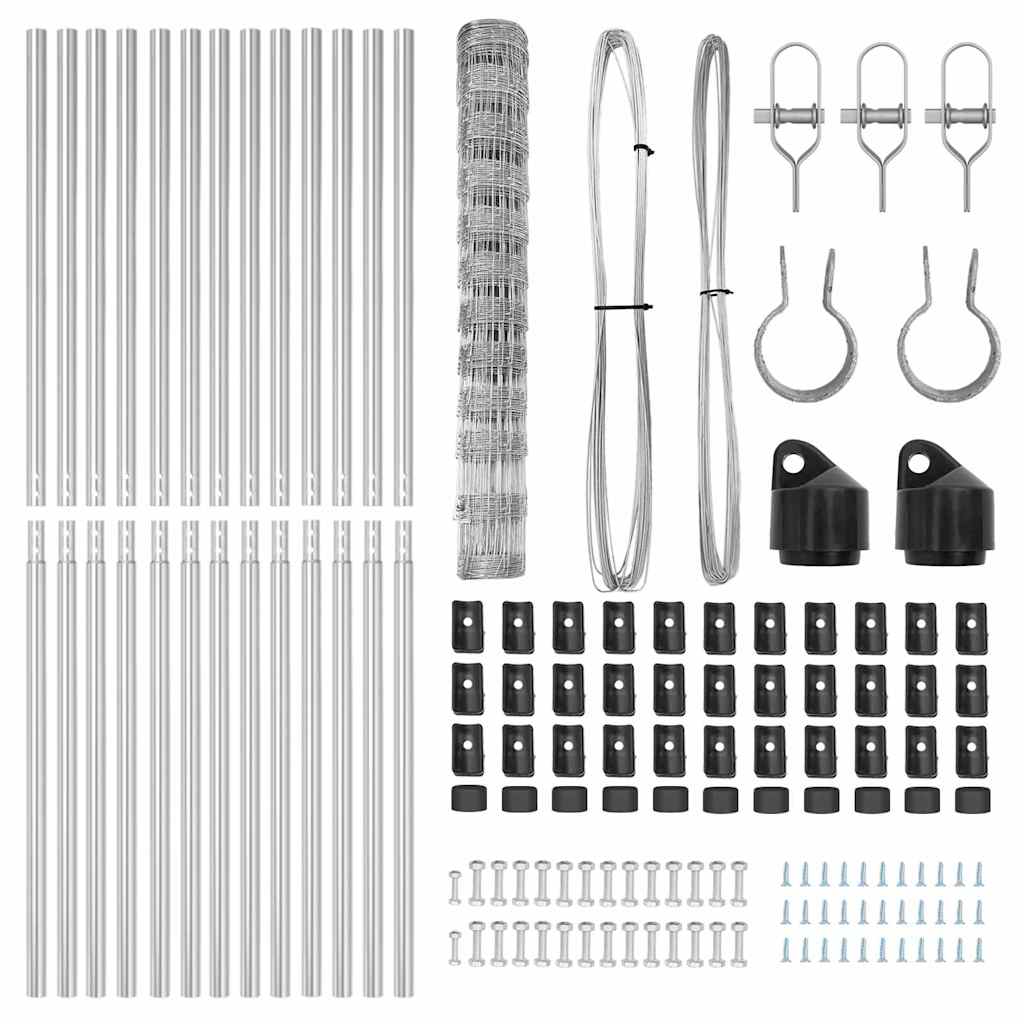 vidaXL Φράχτης Πεδίων 1.2x25 μ Γαλβανισμένος Χάλυβας