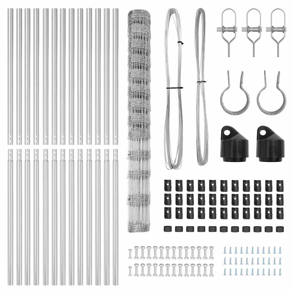 Φράχτης Πεδίων vidaXL 1.5x25 μ Γαλβανισμένο Ατσάλι