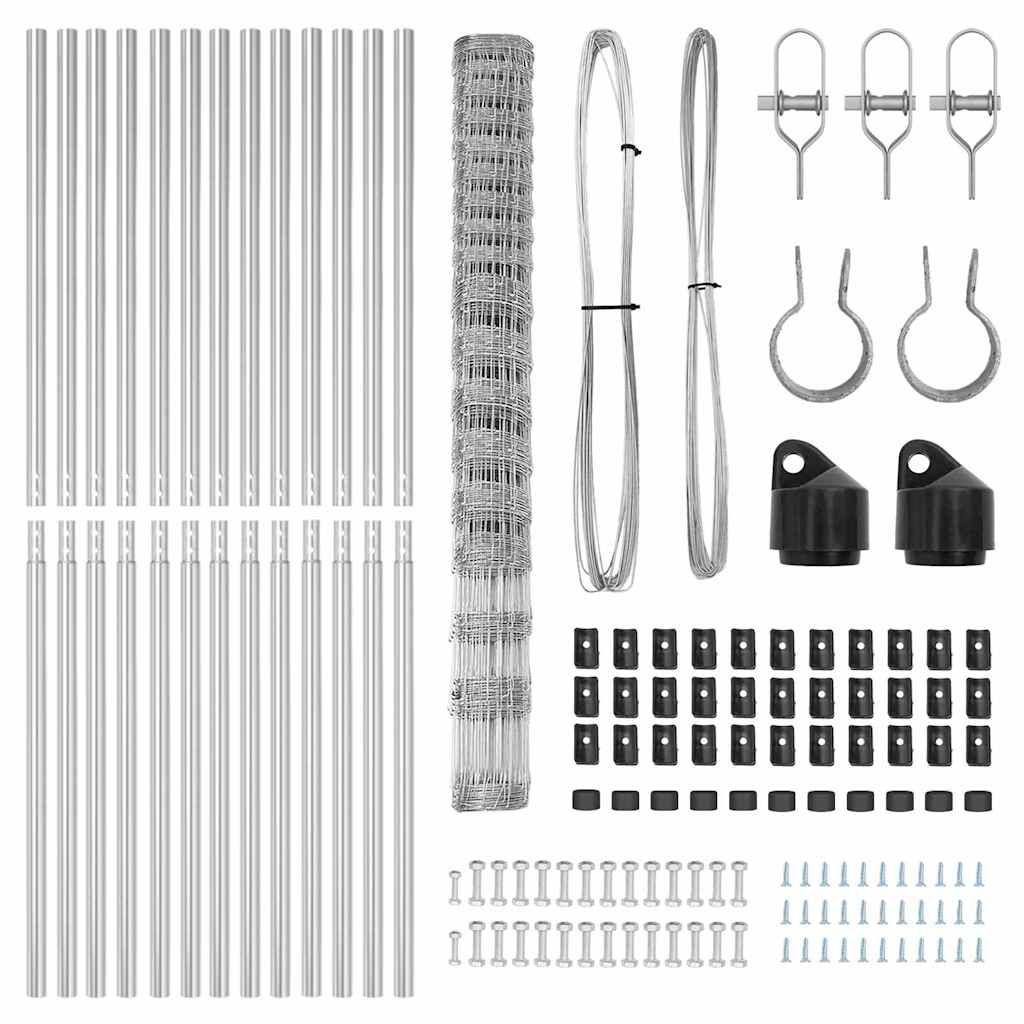 Φράκτης Πεδιάδας vidaXL 1.5x25 μ Γαλβανισμένος Χάλυβας