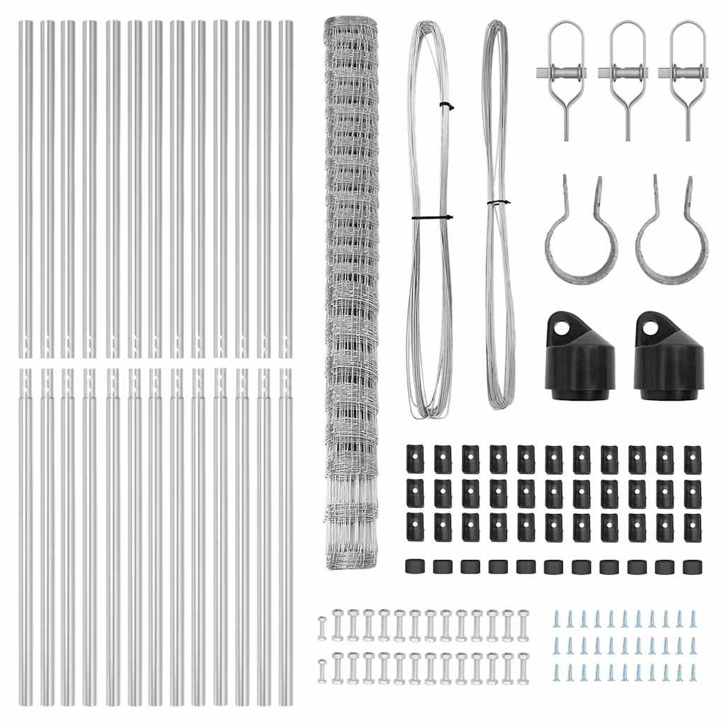 vidaXL Περίφραξη Κτημάτων 1.6x25 μ Γαλβανισμένο Ατσάλι
